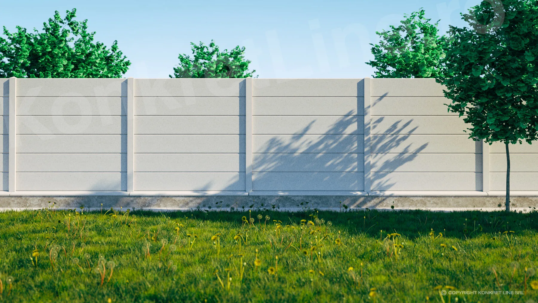 Gard prefabricat din beton KS301 Stucco